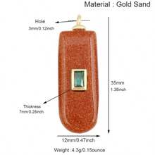 1pc Copper Fashion Natural Agate Turquoise Luxury Charm Pendant, DIY Bracelet Necklace Bag Phone Chain Accessory, Handmade Versatile Decoration - Multicolor - View 19