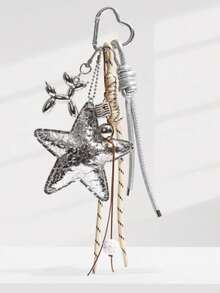 1件Y2K风格银色星星包包配饰，可作钥匙扣挂件、汽车挂件，也可作包包挂件。情人节礼物，时尚配饰，适合青少年女孩、女性、大学生、教师、上班族、职场新人及白领人士。汽车配饰，女士钥匙扣挂件，返校用品，教师节礼物。 - 銀色 - 查看 3