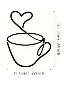 3pcs Modern Black Metal Coffee Cup Wall Art, Sculptural Pattern, Cultural Theme Wall Decor, Suitable For Living Room, Dining Room Backdrop, Indoor Decoration - Luxury Iron Wall Hanging Art, Room Decor, Bedroom Decor, Home Decor, Wall Decor, Kitchen Decor, Use This Set Of 3 Metal Coffee Cup Wall Art To Add Charm To Your Kitchen. - Multicolor - View 12