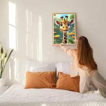 GDYEEH DIY Giraffe 5D Diamond Art Painting Kit, Flowers Full Round Drill Sparkling Diamond Painting Picture, Cartoon Diamond Painting Art Craft Kits For Adults Beginners, Home Wall Decor 12x16inch - USGD009 - 查看 6