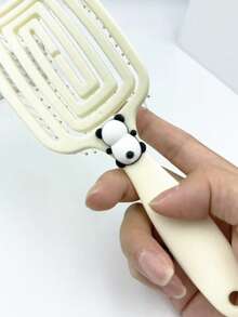 1pc Pink Spiral Elastic Volumizing Hair Brush, Suitable For Wet & Dry Hair, Styling Comb - Beige - View 8