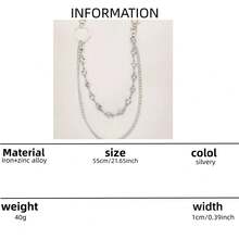 1pc Minimalist Personalized Casual Hip Hop Thick Chain Geometric Waist Chain Pants Chain Accessory, Unisex Daily Wear