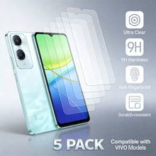 5 Pieces Of Full Coverage High-Definition Tempered Glass Screen Protectors, Compatible With VIVO Series. They Are Scratch-Resistant, Easy To Install, Bubble-Free, High In Hardness, Compatible With Phone Cases, Waterproof, Shockproof, Anti-Drop, Anti-Fingerprint, With A Smooth Surface - Clear - View 163