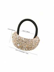 1/2 chiếc dây buộc tóc đính đá lấp lánh, dây chun buộc tóc cho nữ - Nhiều màu - Xem 6