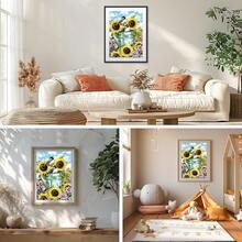 GHHKUD Diamond Painting Kits Sunflower For Adults, DIY 5D Diamond Painting Beginners, Full Drill Can Flowers Diamond Art Kits Art Pictures For Relaxation Gifts Home Wall Decor 30x40cm - 向日葵 - 查看 4