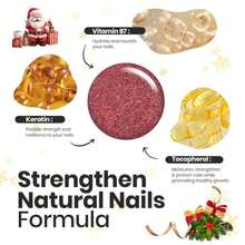 Beetles Glitter Nail Polish Set, 6 Color Silver Pink Gold Red Brown Black Quick Air Dry Nail Polish Natural Elegant Nail Lacquer Manicure DIY Nail Art Salon Valentines Gifts For Women - ColorR - 查看 3