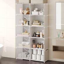 5/10 Compartments Simple Bathroom Organizer, Space-Saving Bathroom Cabinet With Adjustable Shelves, Easy Assembly Storage Organizer For Bathroom - Nhiều màu - Xem 4