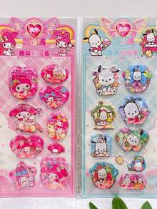 卡通动画3D可爱图案贴纸，可爱少女心形贴纸，日记装饰贴纸 - 彩色 - 查看 7