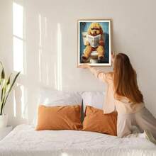 GDYEEH DIY 5D Dog Reading Newspaper Diamond Art Kits, Round Full Drill Sparkling Toilet Diamond Painting Picture, Puppy Painting By NFUmbersss Art Kits For Adults Beginners Home Wall Decor 12x16 Inch - UCGD414 - 查看 6