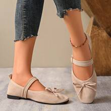 2025款方头加大码芭蕾舞鞋，玛丽珍软底时尚单带乐福鞋，麂皮超百搭舒适搭扣鞋