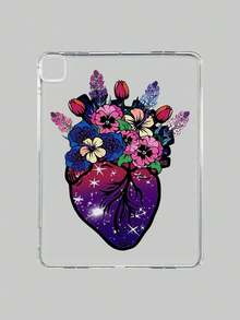 Valentine's Day Heart Pattern Transparent Flat Case, Colorful Floral Heart Flat Case, Galaxy Starry Sky Print Transparent Soft Case, Aesthetic, Compatible With IPad Case, Shockproof Aesthetic Cover, Compatible With IPad Accessories, Kindle Case, Compatible With IPad Cases 11th Generation, Cover, Compatible With IPad Protective Shell A16, Suitable For 10th Generation Compatible With IPad Protective Case, Compatible With IPad Accessories S Quick Ship Gifts - Clear - View 51