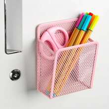 Zeyce Magnetic Pencil Holder - Extra Strong Magnets Mesh Marker Holder Perfect For Whiteboard, Refrigerator And Locker Accessories (1 Baskets, Blush) - ColorB - 查看 7