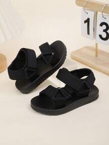 Summer New Kids Shoes, Boys Casual Versatile Beach Sandals, Girls Woven Strap Fashionable Minimalist Open Toe Sandals - Black - View 4