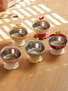 1pc Apple Shaped Pet Elevated Bowl, Anti-Slip Anti-Spill, Large Capacity Cat Dog Food Feeder - 300ml - View 9