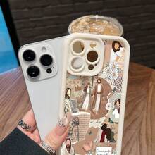 Funda para teléfono con diseño de ilustraciones religiosas y mensajes inspiradores. Compatible con fundas para teléfonos ,  17,  16 Pro Max,  15 Pro Max,  13 y  12. Fabricada en TPU, ofrece protección contra golpes y caídas. Un regalo ideal para familias, amigos, parejas, novios/novias y para celebraciones especiales. - Blanco - Ver 1
