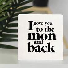 Vintage Artistic White Decorative Wooden Box With Distressed 'I Gave You To The Moon And Back' Text - Perfect Valentine's Day & Birthday Gift For Loved Ones, Minimalist Handwritten-Style Design With Subtle Shadow - White - View 3
