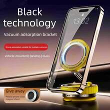 QY65 Can Be Adsorbed Anywhere. The Magnetic Car Phone Holder Uses Vacuum Adsorption, Making Navigation Convenient. The Suction Cup Type Is Foldable, Compact And Easy To Carry. It Can Be Picked Up And Placed With One Hand, And The Adsorption Is Precise. - Yellow - View 11