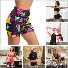 Yoga Shorts High Waisted Biker Shorts Womens Athletic Running WorkoutA Valentine's Day I9BA - ô vuông - Xem 3