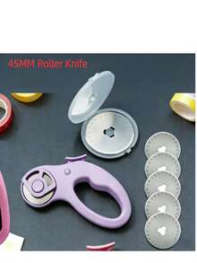 1 Piece Of 45mm Cloth Cutting Roller Knife, Paper Leather Cutting Knife With Blade Handle Surface Sprayed With High Tactile Oil Treatment (Pure Manual Tool)