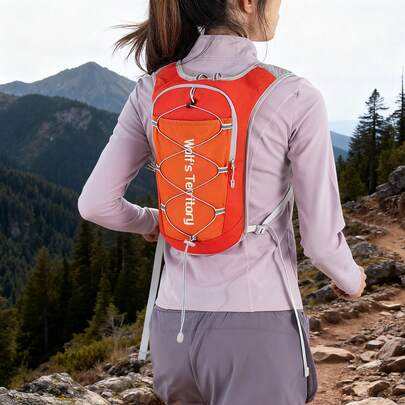 Löparväst med andningsfunktion, vätskeryggsäck för vatten, lätt löparväst med telefonhållare, kamelfärgad vätskeryggsäck för kvinnor och män