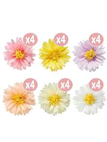 2024年6月12日 高级雏菊纸花绒球装饰套装 - 蓬松雏菊造型纸巾绒球，白色花瓣黄色花心，非常适合用作婚礼仪式背景、新娘送礼会中心装饰品、情人节浪漫家居装饰 - 彩色 - 查看 9