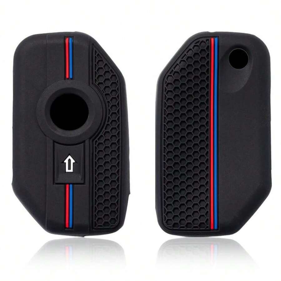 适用于宝马 R1250GS/R1200GS/C400GT/F750GS/F850GS/K1600B/K1600GT/R1200RS/R1200RT/F900R/F900XR 摩托车钥匙套 - 高强度硅胶钥匙套，带钥匙孔，车辆安全 - 黑色的- - 查看 1