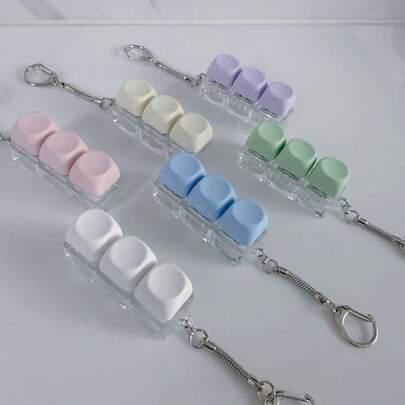 1pc Cute Healing Keychain - Keyboard Fidget Toy With Clip For On-The-Go Stress Relief, Charming Battery-Free Accessory For Keys Or Purse