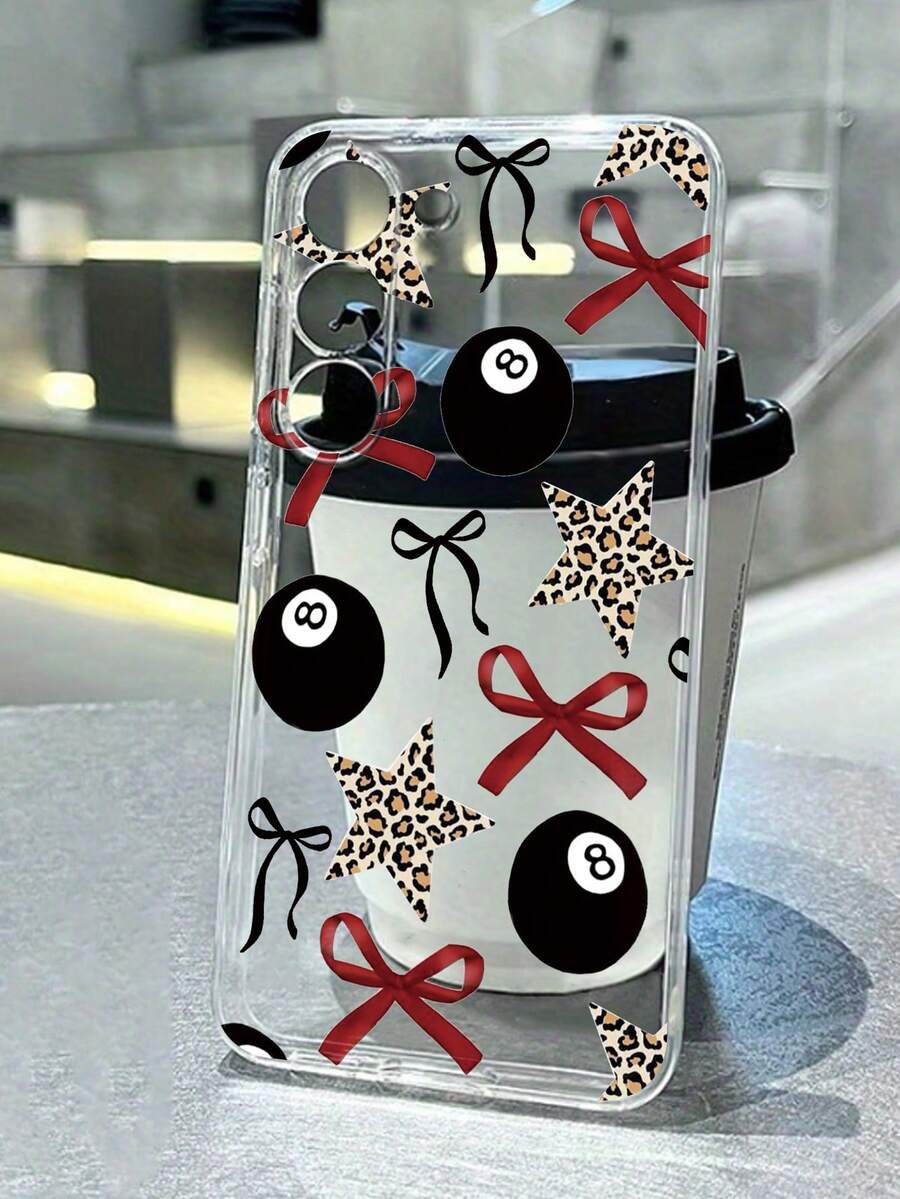 Bowknot Painted Anti-Drop Transparent Minimalist Protective Phone Case Compatible With IPhone 17/17 Pro, 16/15 XR/7/8, 16 Pro Max, 13/14 Series, Galaxy, Redmi 10/9/Note Series - Multicolor - View 1