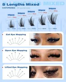 Wispy Spiked Lash Clusters Manga Anime Style DIY Eyelash Extensions - Lash Clusters Mini 120D Spiky - 查看 2