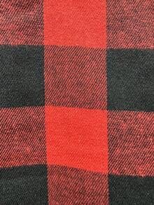 Red Classic Plaid Fashion Men's Long Sleeve Shirt: Button-Up, Pocket - Durable Retro Style For Spring/Summer Top - Red - View 7