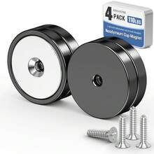 Heavy Duty Neodymium Disc Magnets With Countersunk Holes 110 LB Pull Force 4 Pack - 1 - View 2