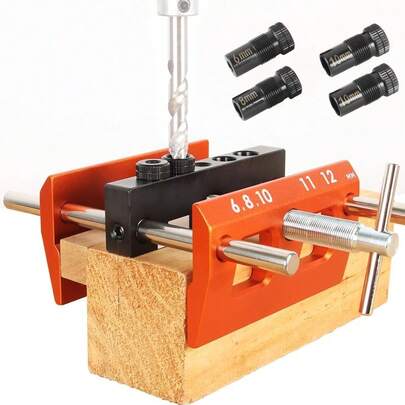 Self Centering Dowel Jig Kit Drilling Guide Bushings Set Wood Wide Capacity Doweling Jig Puncher Locator Joints Tool