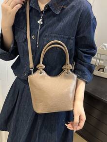 Niche Design Women's Handbag, 2026 New Fashion Crossbody Bag, Popular Korean Style Bucket Bag - Khaki - View 4