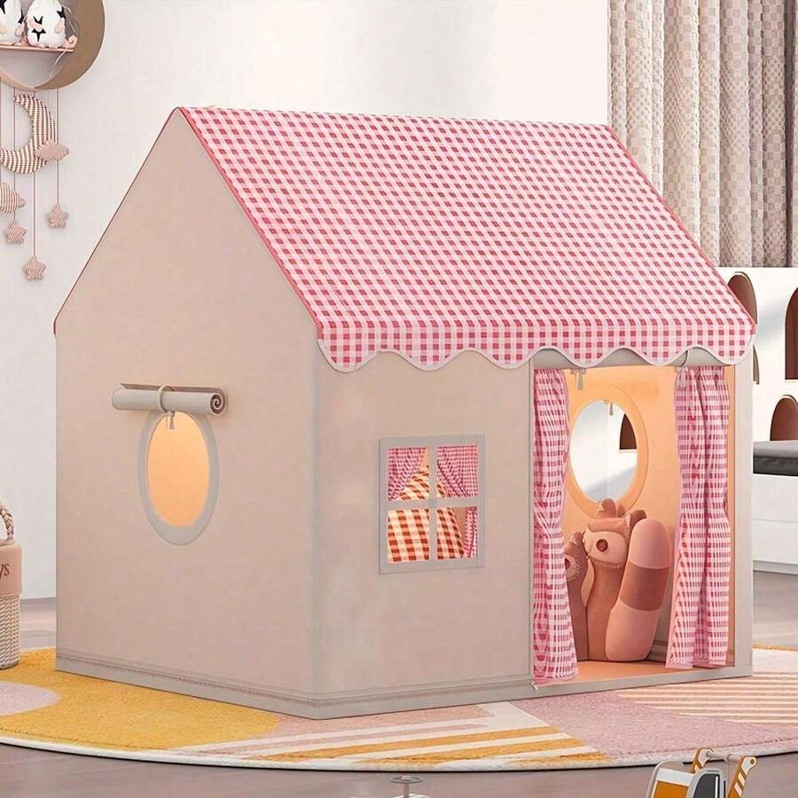 Tent Crawl For Boys & Girls Play Tent, Portable & Foldable Tents, Indoor Outdoor Tent Playhouse, Ideal Holiday Family Party Gift, Light Not Included - Hồng - Xem 1