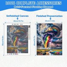 EMIEAUFG Tornado Diamond Art Kits For Adults, Colorful Tornado Lighting Sky Diamond Painting Kit For  And Beginners, 5D Round Full Drill Craft, Home Wall Decor 12\ X 16\ - SR80 - 查看 4