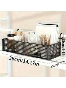 The Storage Rack Beside The Bed Is Equipped With Hanging Baskets, Which Are Used To Organize The Items Above The Upper Bunk. Back-To-School Season, Furniture Items