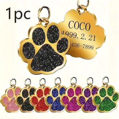 1pc Customized Pet ID Tag Keychain - Engraved With Name And Phone Number To Prevent Loss, Personalized Cat/Dog Identity Plate With Text