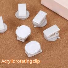 2pcs Acrylic PP Clips, Rotatable Clips, DIY Clips, Multi-Functional Plastic Office Paper Clips - Acrylic Rotating Clamp - View 7