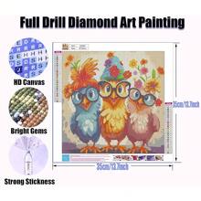 Dlylust Chiken Diamond Art Painting Kits For Adults - Full Drill Diamond Dots Paintings For Beginners, Round 5D Paint With Diamonds Pictures Gem Art Painting Kits DIY Crafts Kits 14x14inch - 雞 - 查看 4