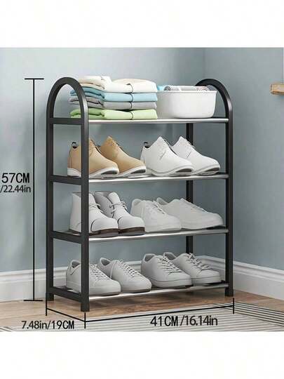 Flerskiktad robust skohylla för bordsskiva, Hemmabruk, Minimalistiskt skoskåp för entrén, Multifunktionellt skohylla för studenthem, Minimalistisk design