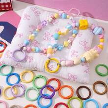 23毫米多色金属珐琅圆形弹簧扣开口吊坠，适用于钥匙链、手机挂绳、耳机盒及其他配件 - 彩色 - 查看 6