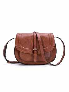 复古葡萄牙马鞍包，女士斜挎包，休闲百搭，尽显欧式风情，半圆形设计，可斜挎于肩部腋下——适合购物、学生等场合。 - 彩色 - 查看 1