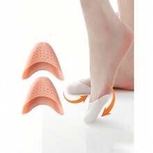 1 Pair Silicone Toe Protectors, Suitable For High Heels & Ballet, Soft Cushion Adjustable Size, Anti-Friction Breathable Forefoot Pads - Màu be - Xem 4