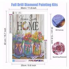 Dlylust Home Flower Diamond Art Painting Kits For Adults - Full Drill Diamond Dots Paintings For Beginners, Round 5D Paint With Diamonds Pictures Gem Art Painting Kits DIY Crafts Kits 12x16inch - 家花 - 查看 4