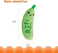 Catstages Crunchy\U202FPickle\U202FKicker\U202FCat\U202FToy \U2013 Plush Crinkle Toy With Catnip And Dental Mesh, 6.5" - ColorB - 查看 5