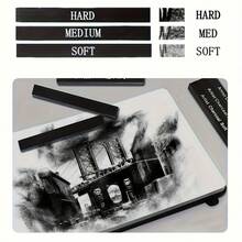 56pcs DY003 Plain Pencil Case Set, Black & White Charcoal Pencils, Student Supplies, Art Supplies, Stationery Combo Set - Sets - View 6