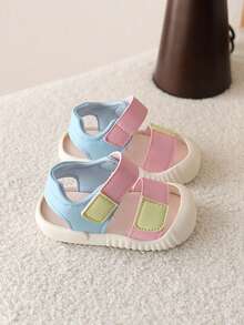 1 Pair Girls' Sandals, New Summer Soft Bottom Open Toe Flat Shoes, Little Girls Anti-Slip Versatile Beach Shoes - Pink - View 6