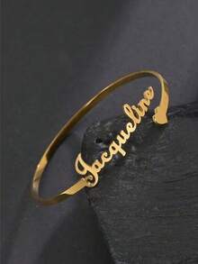 Custom-Made Bracelets In Various Styles, Including Those With Customizable English Characters, Are 18K Gold-Plated Stainless Steel Bracelets Suitable As Children's Gifts, Valentine's Day Gifts, And Wedding Gifts For Daughters. - Multicolor - View 4