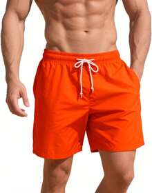 Men's Swim Trunks 5 Inch Quick Dry Board Shorts Mesh Swimming Trunks Beach Shorts Men Bathing SuitsA Valentine's Day RBDF - Orange - View 1