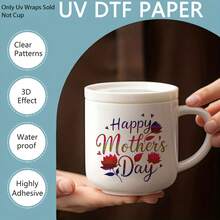 6pcs/Set UV DTF Cup Wraps Stickers Mothers Day Colorful Flowers Picture Mug Stickers, Slim Glass Cup Colorful Design High-Adhesive High Quality DIY Art Supplies For Art & Crafts Stickers Tumblers Happy Mothers Day - Multicolor - View 10